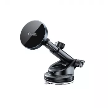 TECH-PROTECT MM15W-V5 Soporte magnético MagSafe para salpicadero y rejilla del coche con cargador inalámbrico 15W Negro/Negro