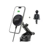 TECH-PROTECT MM15W-V4 Soporte magnético MagSafe para salpicadero y rejilla del coche con cargador inalámbrico 15W Negro