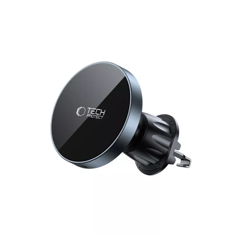 TECH-PROTECT MM15W-V5 Soporte magnético MagSafe para CD y rejilla del coche, cargador inalámbrico 15W Negro