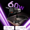 TECH-PROTECT CC05 Cargador de coche 2 puertos PD 60W + cable Negro