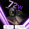 TECH-PROTECT CC06 Cargador de coche de 3 puertos PD 72W + Transmisor FM Bluetooth Negro