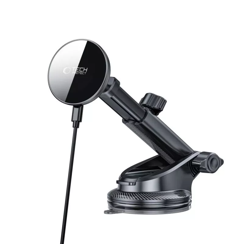 TECH-PROTECT MM15W-V10 Soporte magnético MagSafe para salpicadero y rejilla de ventilación con cargador inalámbrico 15W Negro