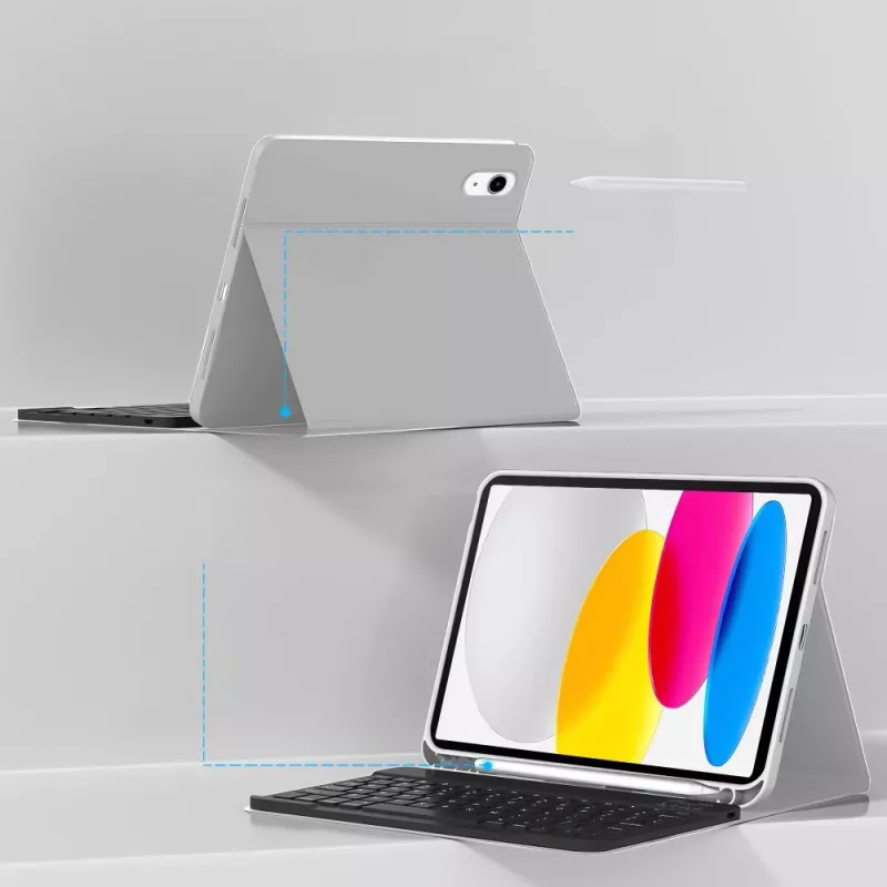Tech-Protect SC Pen + Funda con teclado para iPad 10,9 pulgadas (10.ª gen, 2022) / iPad Air 11 pulgadas (M2, 2024) / iPad Pro 11 pulgadas (M4, 2024) - Gris