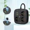 TECH-PROTECT PCS3X4 Regleta de enchufes 2 USB y 2 Type-C y 3 enchufes 200cm Negro