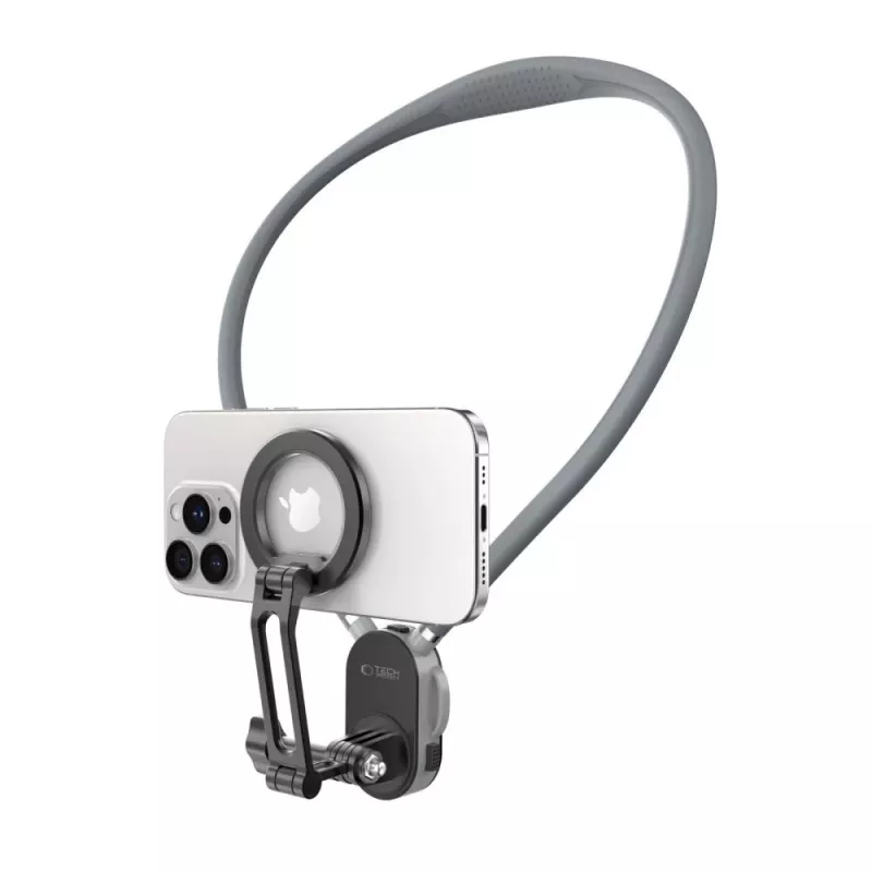 TECH-PROTECT AC200 Soporte de cuello magnético MagSafe y GoPro y DJI Crayon Grey