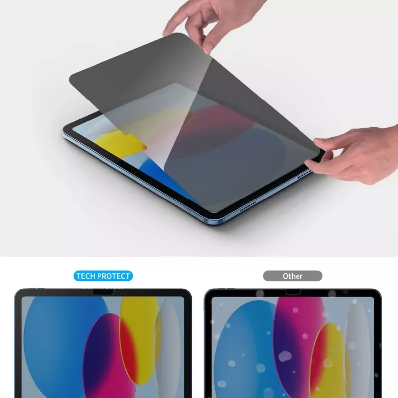 Tech-Protect Glass Spy+ Protector de pantalla de privacidad para Apple iPad 10,9 pulgadas (10.ª generación 2022) / 11 pulgadas (2025) - Cristal templado, privacidad bidireccional, dureza 9H, 0,3 mm, recubrimiento oleófobo, sin burbujas, transparente