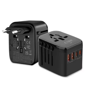 TECH-PROTECT TA200 Adaptador de viaje EU / UK / US / AU Negro
