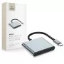 TECH-PROTECT HB08 Adaptador hub 4 en 1 USB-C + USB 2.0 + 2x HDMI 4K 60Hz Space Grey