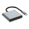 TECH-PROTECT HB08 Adaptador hub 4 en 1 USB-C + USB 2.0 + 2x HDMI 4K 60Hz Space Grey