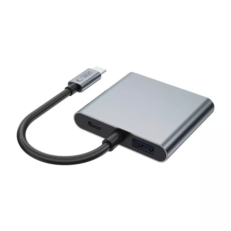TECH-PROTECT HB08 Adaptador hub 4 en 1 USB-C + USB 2.0 + 2x HDMI 4K 60Hz Space Grey