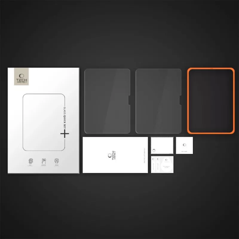 TECH-PROTECT Easy Set+ Pack de 2 protectores de pantalla de cristal templado para iPad Air 11