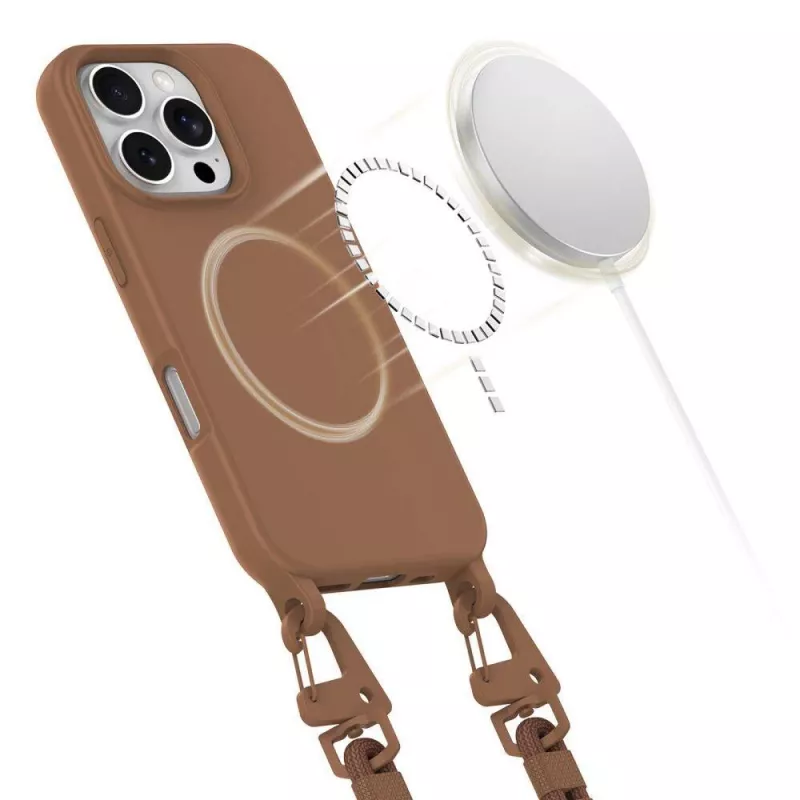 Tech-Protect Magnecklage Funda MagSafe para iPhone 16 Pro Max marrón