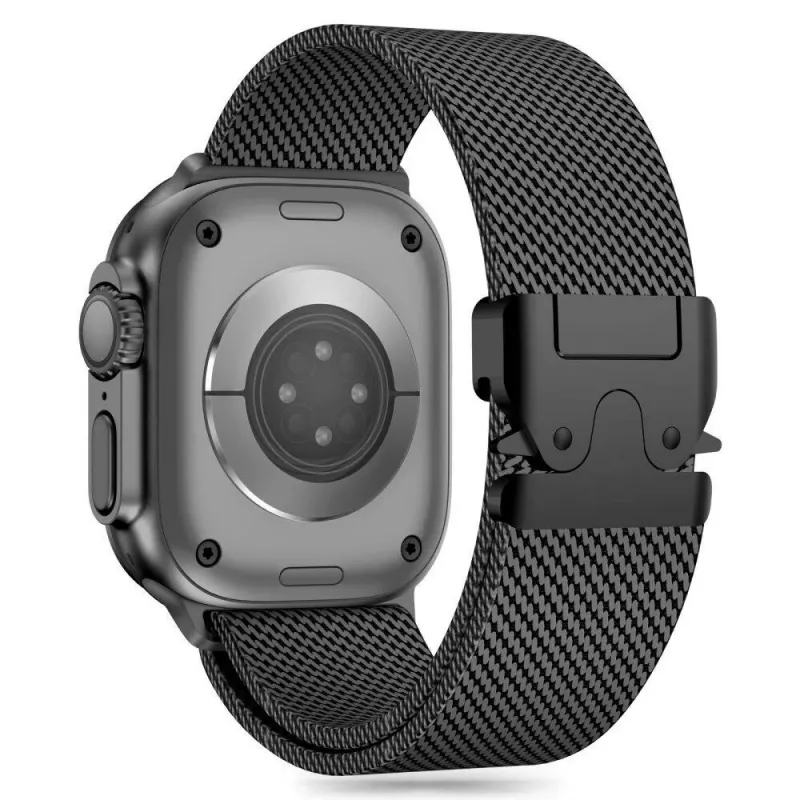 TECH-PROTECT MILANO Correa Milanese Loop de malla de acero inoxidable negra para Apple Watch 8 / 9 / 10 / 11 / SE / Ultra (44 / 45 / 46 / 49 mm)
