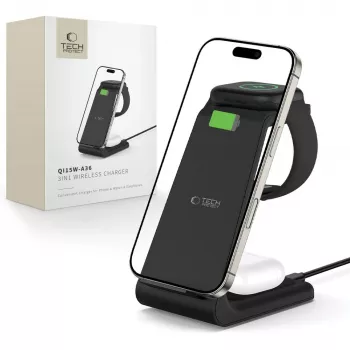 TECH-PROTECT QI15W-A36 Cargador inalámbrico 3 en 1 para Apple negro