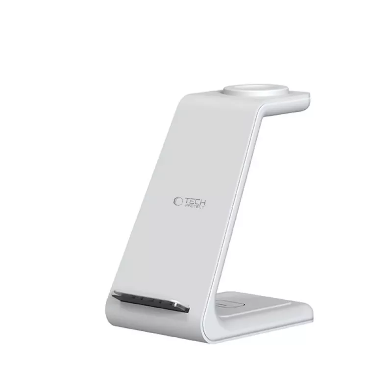 TECH-PROTECT QI15W-A36 Cargador inalámbrico 3 en 1 para Apple blanco
