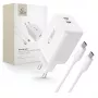 TECH-PROTECT NC45W-GAN Cargador de red de 2 puertos PD 45W + cable USB-C blanco