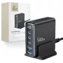 TECH-PROTECT DC140W-GAN Cargador de sobremesa de 5 puertos PD 140W / QC3.0 negro
