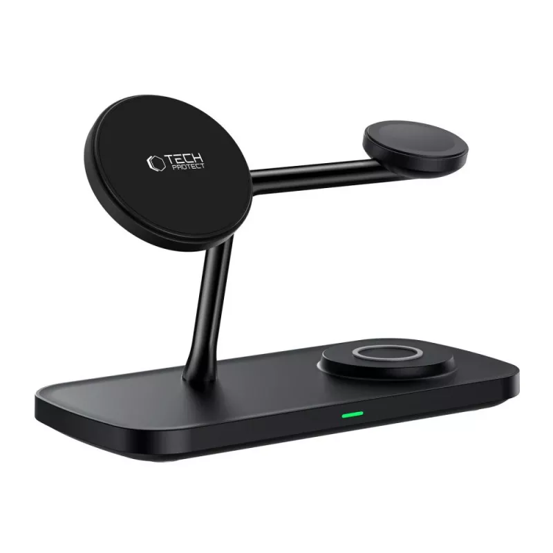 TECH-PROTECT QI15W-A45 Cargador inalámbrico magnético MagSafe 3 en 1 negro