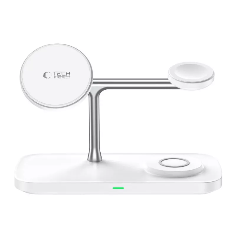 TECH-PROTECT QI15W-A45 Cargador inalámbrico magnético MagSafe 3 en 1 blanco