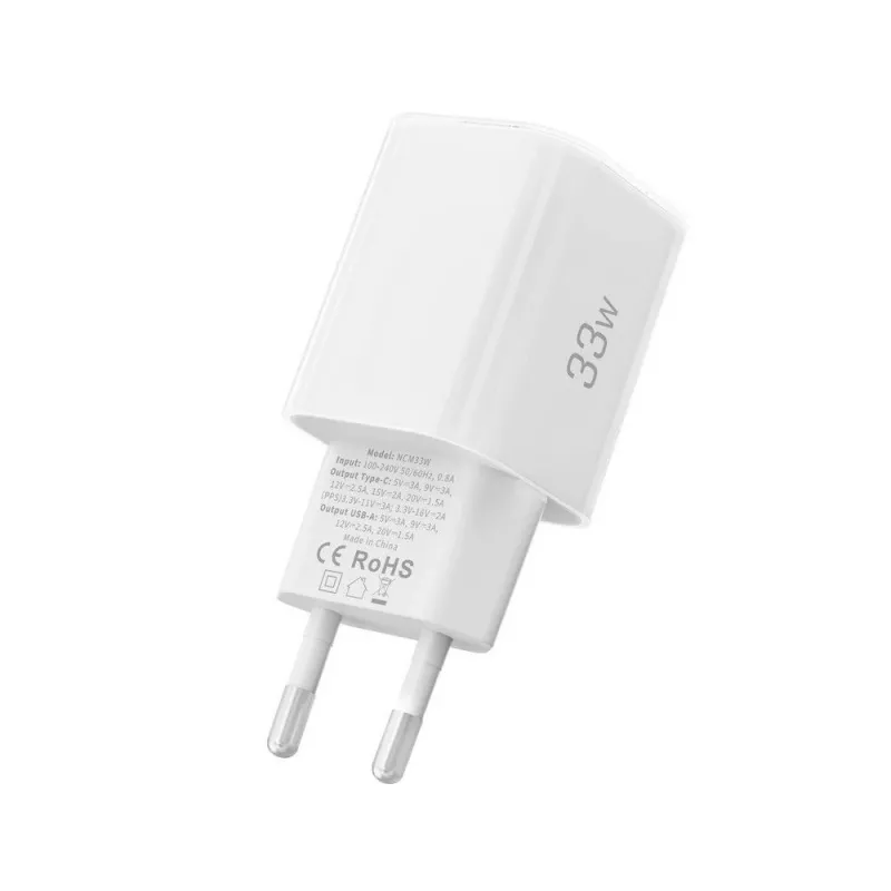 TECH-PROTECT NCM33 Cargador de red de 2 puertos PD 33W / QC3.0 blanco
