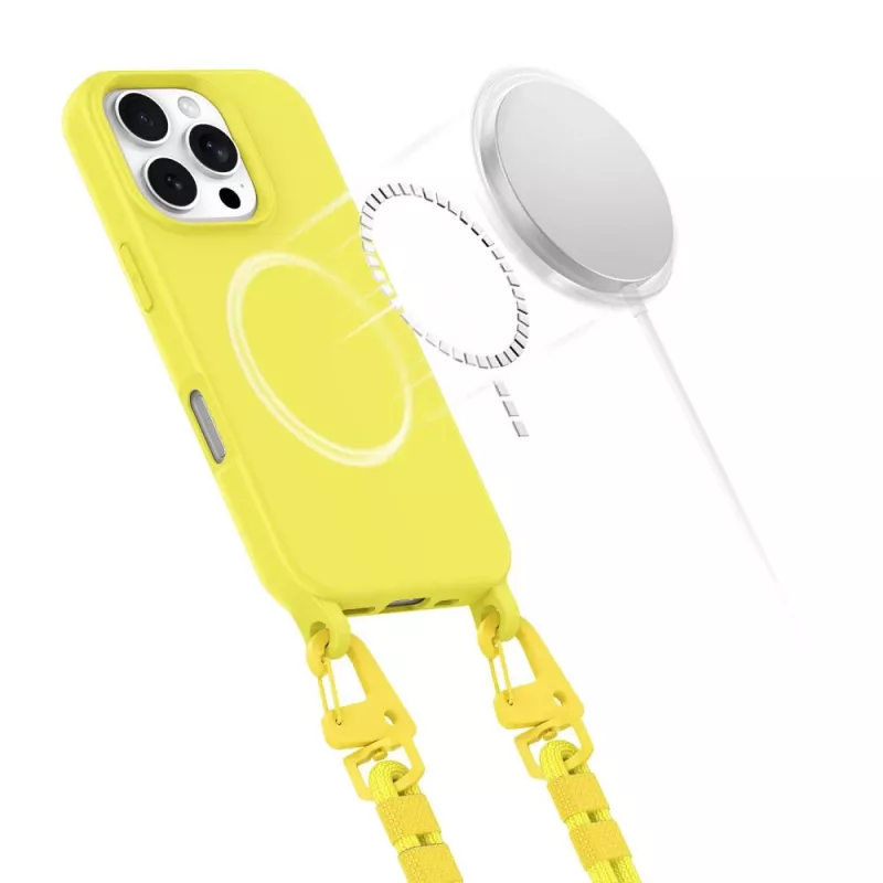 Tech-Protect Magnecklace Funda MagSafe para Apple iPhone 16 Pro Amarillo