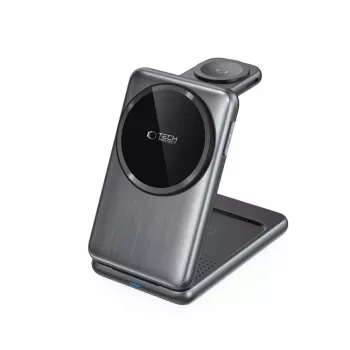 TECH-PROTECT QI15W-A42 Cargador inalámbrico magnético MagSafe 3 en 1 Gris espacial