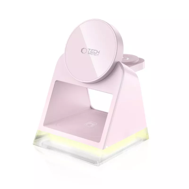 Tech-Protect QI15W-A43 3IN1 MagSafe estación de carga inalámbrica rosa
