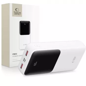TECH-PROTECT PB02 Batería externa 20000 mAh 22,5W Blanco