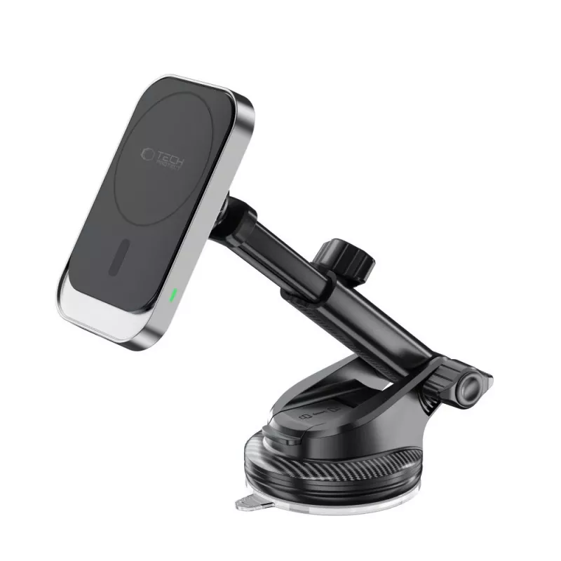 TECH-PROTECT MM15W-V9 Soporte magnético MagSafe para salpicadero y rejilla de ventilación, cargador inalámbrico 15W, Negro