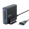 TECH-PROTECT DC240W-GAN Cargador de sobremesa de 6 puertos PD 240W / QC3.0 Negro