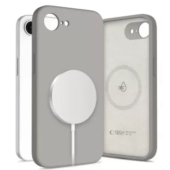 Tech-Protect Funda de silicona MagSafe para Apple iPhone 16E / 17E, Gris piedra