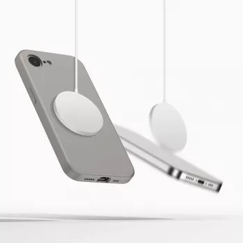 Tech-Protect Funda de silicona MagSafe para Apple iPhone 16E / 17E, Gris piedra