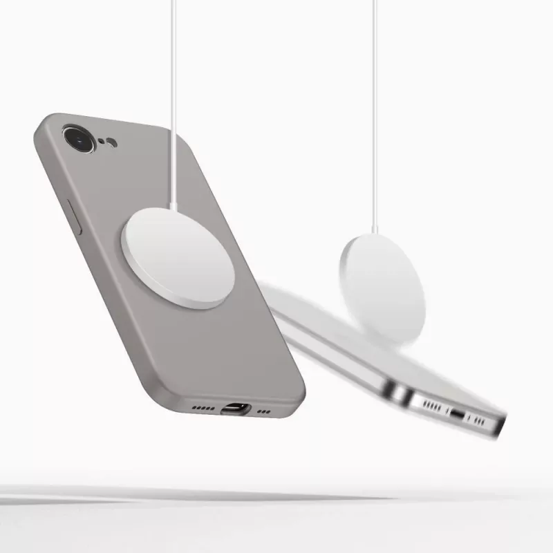 Tech-Protect Funda de silicona MagSafe para Apple iPhone 16E / 17E, Gris piedra
