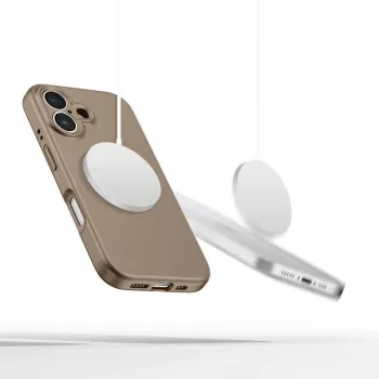 Tech-Protect Funda de silicona MagSafe para Apple iPhone 16E / 17E - Marrón chocolate