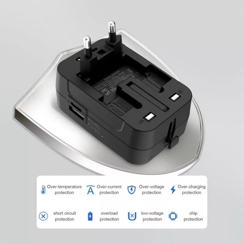 TECH-PROTECT TA300 Adaptador de viaje EU / UK / US / AU Negro