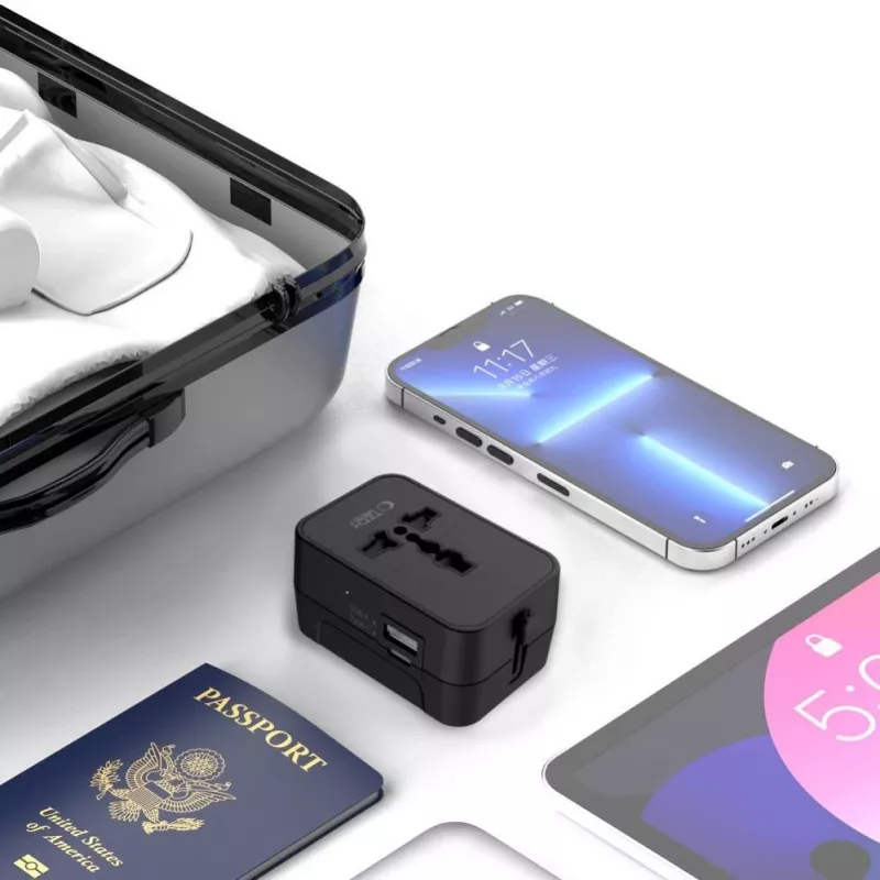 TECH-PROTECT TA300 Adaptador de viaje EU / UK / US / AU Negro