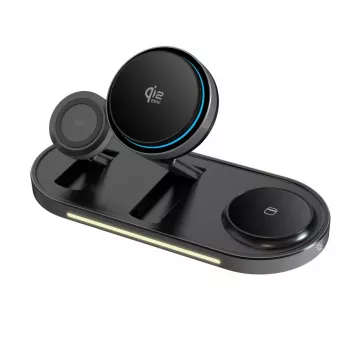 TECH-PROTECT A51 ARCTICBOOST Cargador inalámbrico magnético MagSafe 3 en 1 25W Qi2.2 Negro
