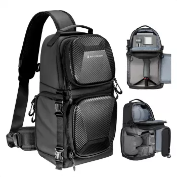 K&F Concept Bolsa de cámara bandolera 10L Crossbody para cámara DSLR Negra KF13.176
