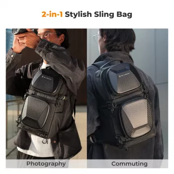K&F Concept Bolsa de cámara bandolera 10L Crossbody para cámara DSLR Negra KF13.176