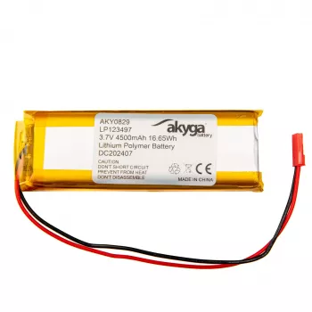 Akyga AKY0829 LP123497 Batería Li-Po 3.7V 4500mAh con PCM JST 2.54 2-Pin 150mm