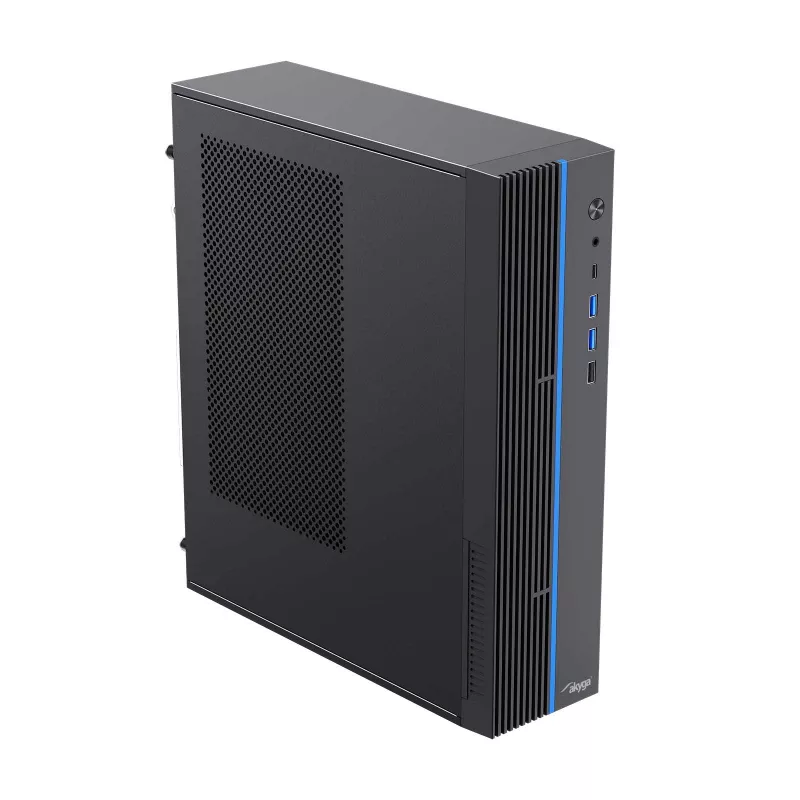 Akyga AK-302-01BL caja para PC SFF, Micro-ATX / Mini-ITX, USB-C + 2x USB 3.0 + USB 2.0, sin fuente de alimentación, negro