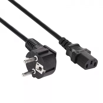 Akyga AK-PC-05S cable de alimentación, CEE 7/7 a IEC C13, cobre 3 x 1,5 mm², 5 m, negro