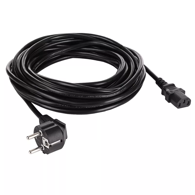 Akyga AK-PC-08S cable de alimentación CEE 7/7 (Schuko) a IEC C13, 3 x 1,5 mm² cobre, 10 m, negro