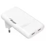 Akyga AK-CH-32 cargador USB-C GaN plano 65 W, 2 x USB-C PD, blanco