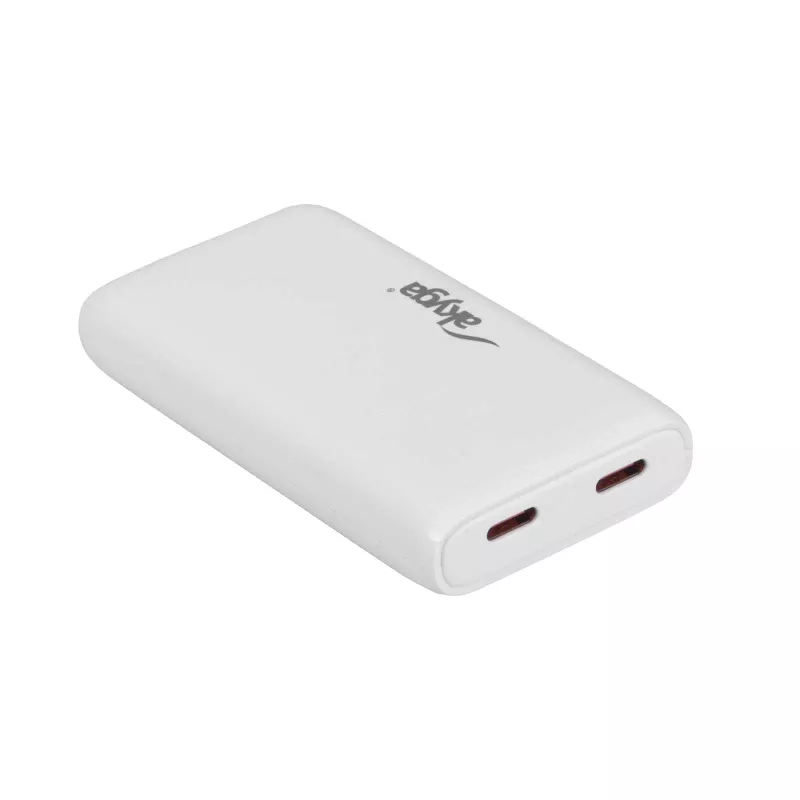 Akyga AK-CH-32 cargador USB-C GaN plano 65 W, 2 x USB-C PD, blanco