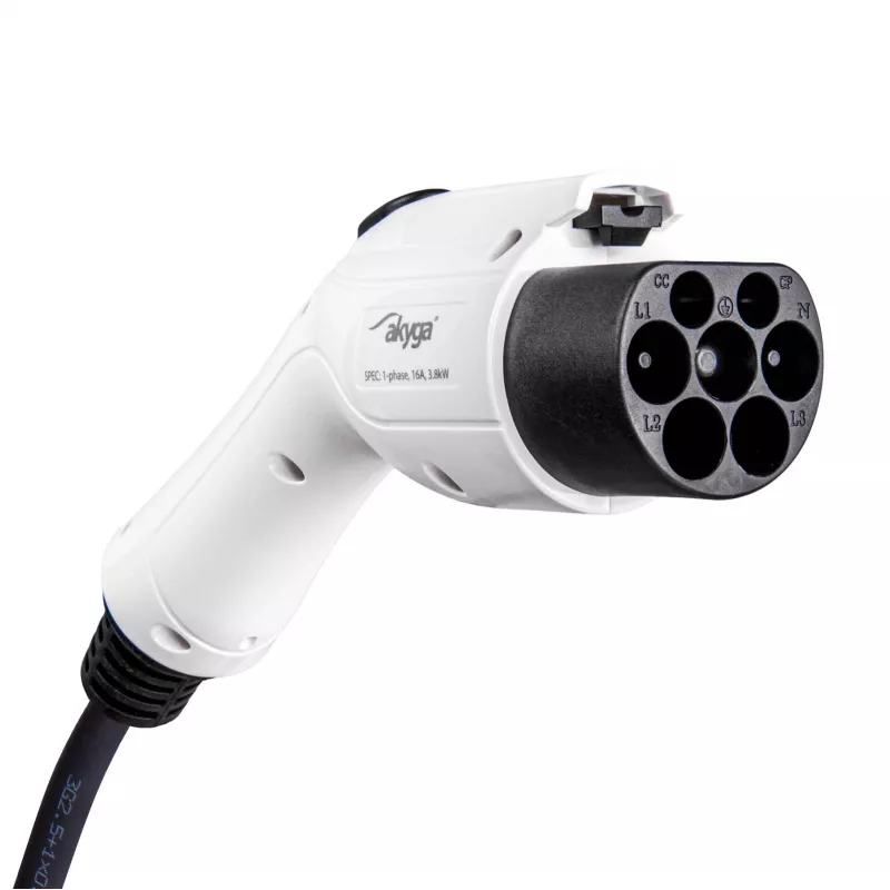 Akyga AK-EC-23 Cargador para vehículos eléctricos GB/T LCD monofásico 16A 3,8kW 5m
