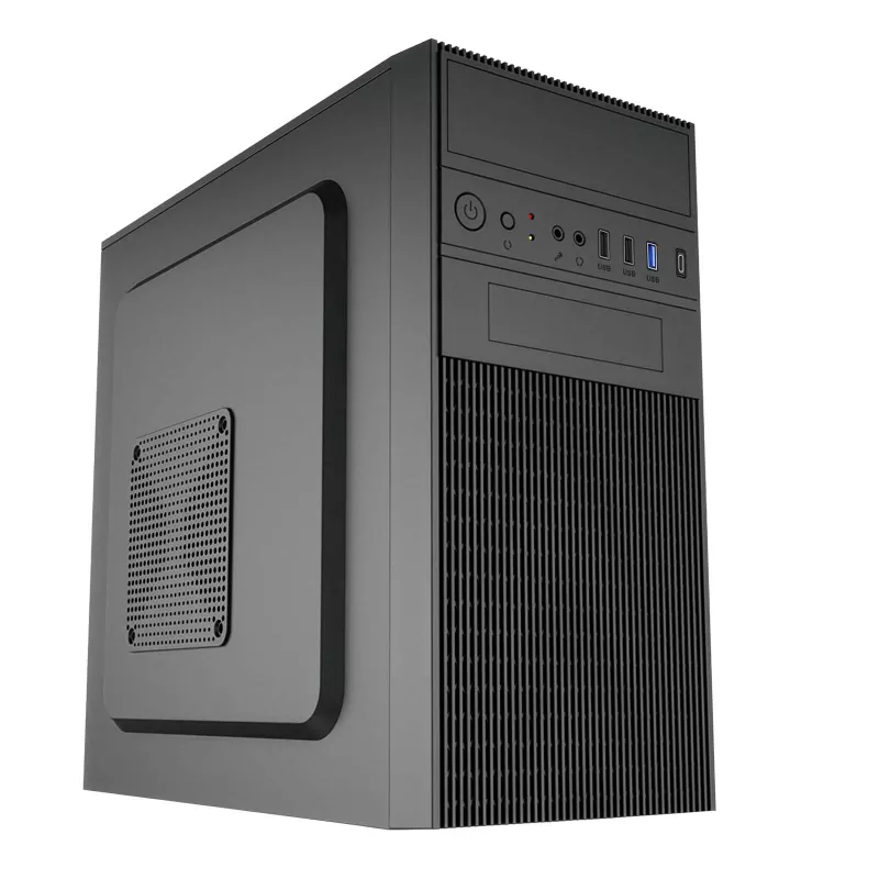 Akyga AK19BK caja para PC micro-torre, Micro-ATX / Mini-ITX, USB-C + USB 3.0 + 2x USB 2.0, sin fuente de alimentación, negro
