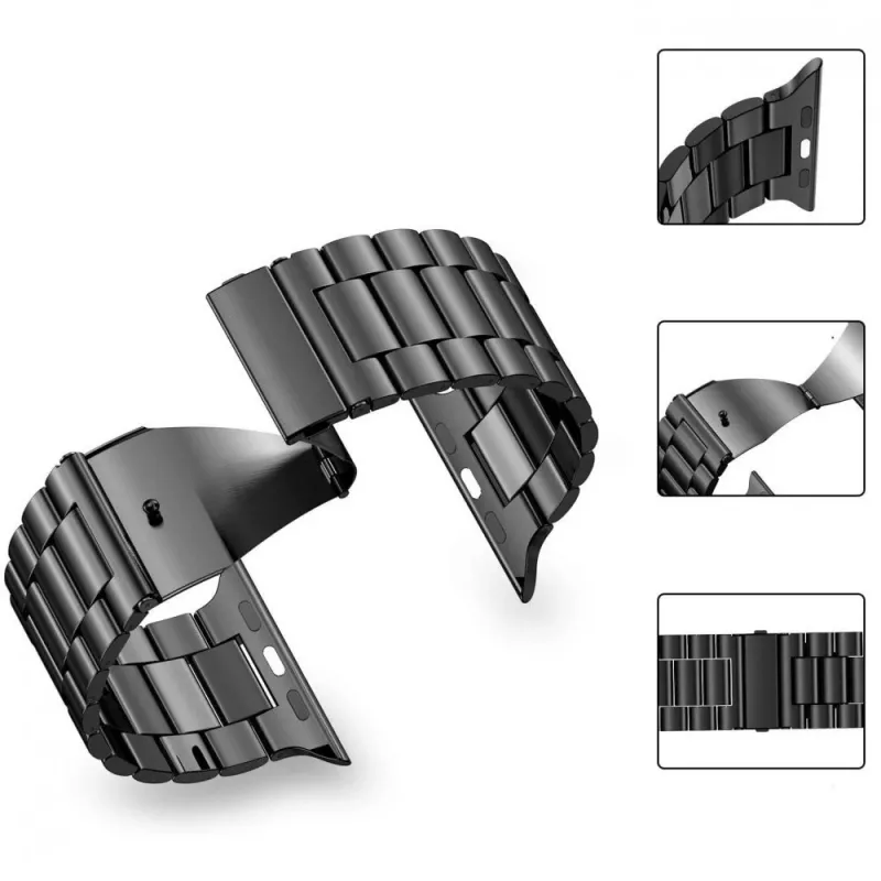 Tech-Protect pulsera de eslabones de acero inoxidable para Apple Watch 4/5/6/7/8/9/SE/Ultra 1/2 (42/44/45/49mm) Black