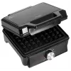 Adler AD 3088 gofrera para 2 gofres grandes, 1600 W (máx. 2000 W), placas antiadherentes, temperatura regulable, negra (AD 3088)
