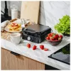 Adler AD 3088 gofrera para 2 gofres grandes, 1600 W (máx. 2000 W), placas antiadherentes, temperatura regulable, negra (AD 3088)